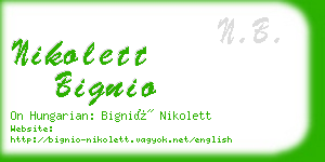 nikolett bignio business card